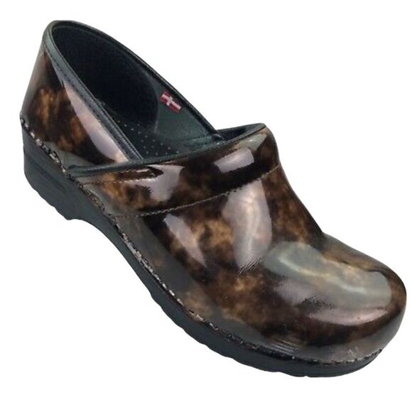 Sanita Marbled Patton Leather clogs size 38 A16 - Picture 1 of 6